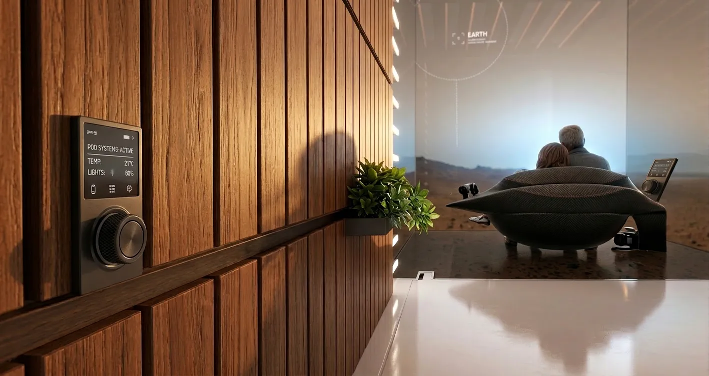 Close-up of the lounge seating