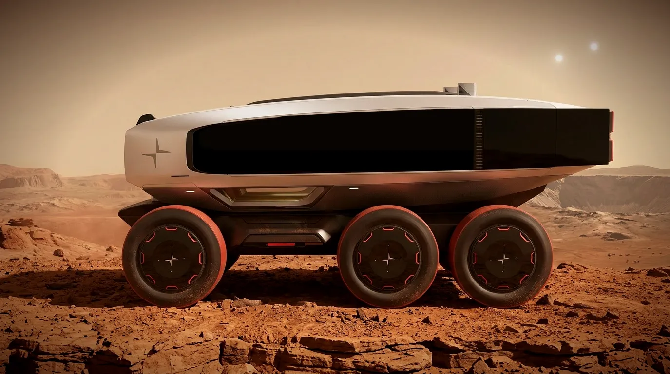 Side view of the vehicle